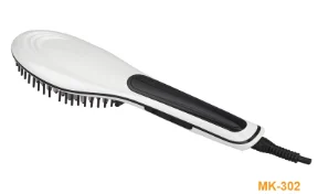 Electric straightening hair brush